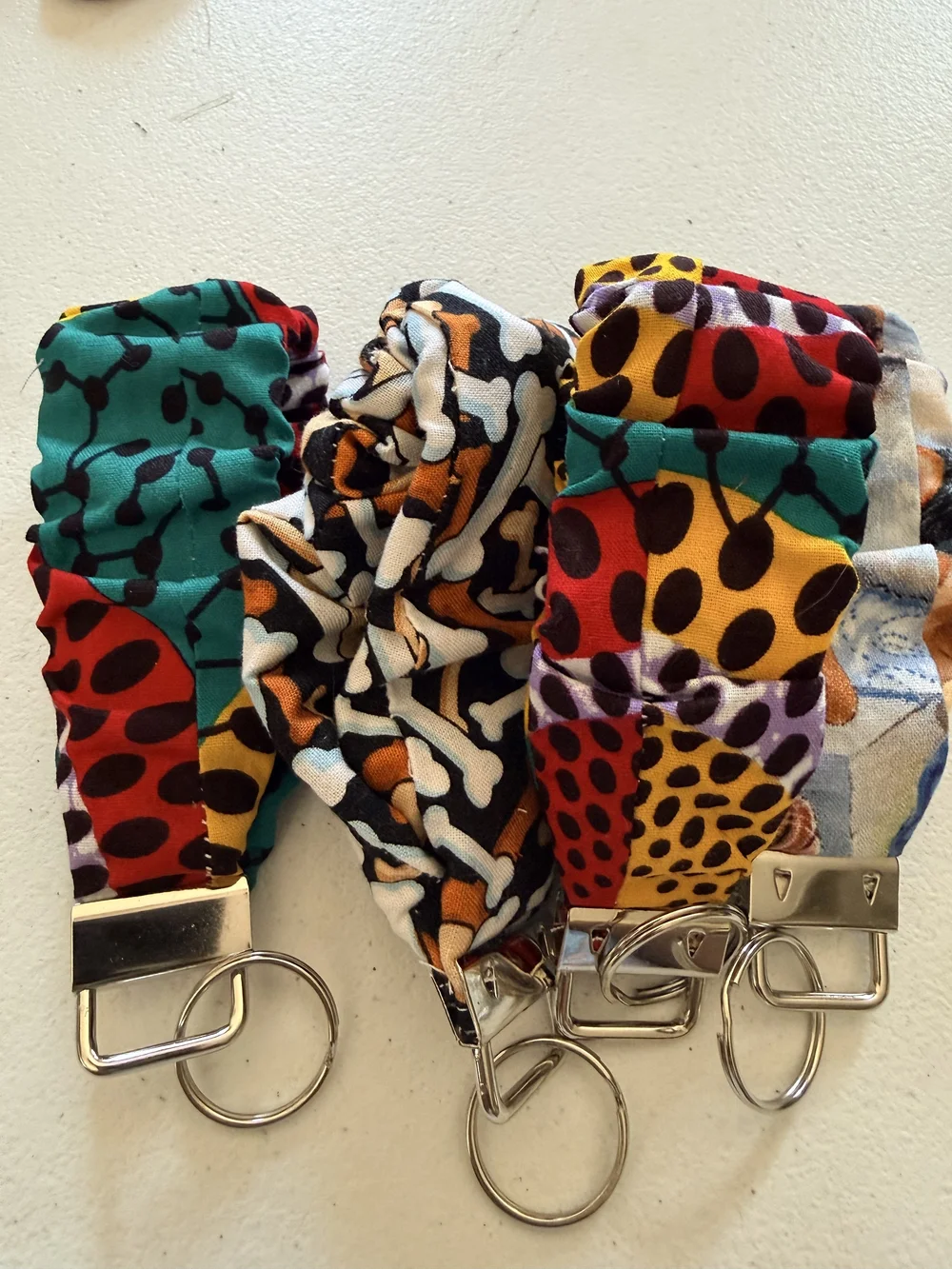 Floral & Dog Print Key Lanyard - Multicolor Keychain 4 For 25